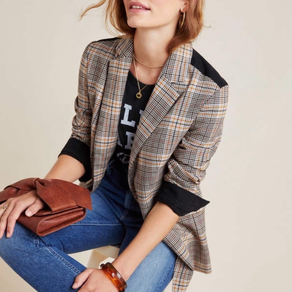 Ella Moss Black and Pink Blazer Jacket Tailored Fit